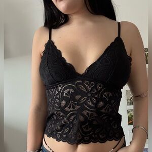 Brand new Aerie Black Lace Camisole Top